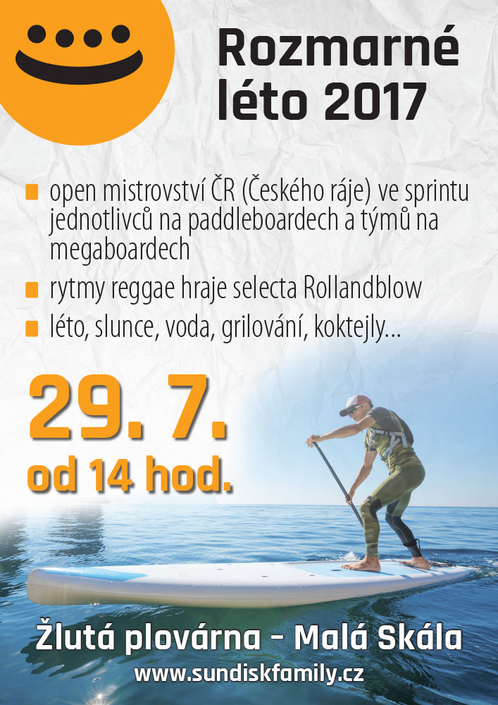 Plakát na akci rozmarné léto na Žluté plovárně 2017